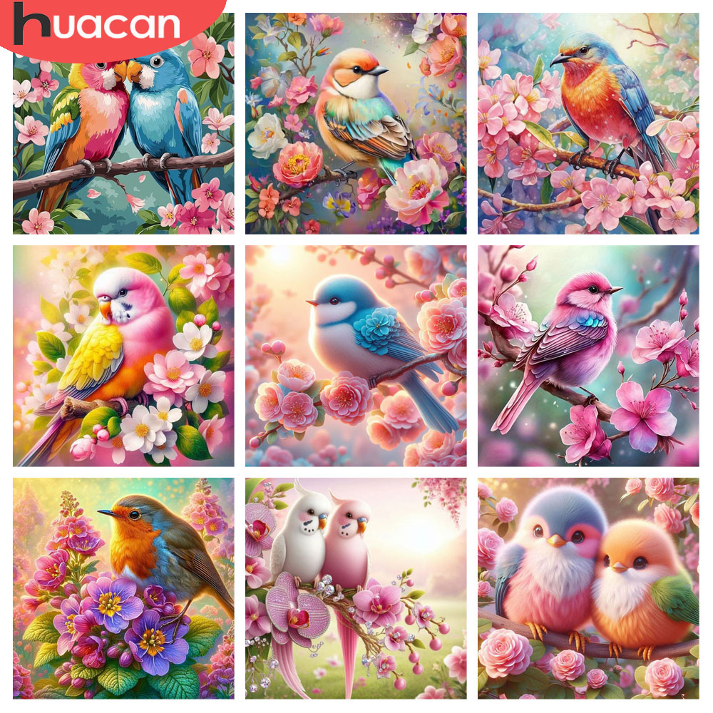 Resin Art For Rose - ภาพเพชร HUACAN ลายดอกไม้ นก สัตว์ งานปักเพชรเต็มผืน