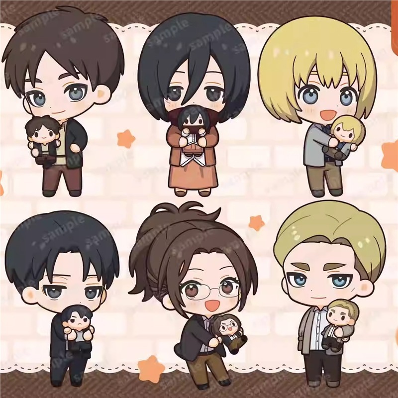 Resin Art Hanging - พวงกุญแจอะคริลิกตัวละครอนิเมะ Attack on Titan น่ารักแบบจิบิ คิวเวอร์ชั่น