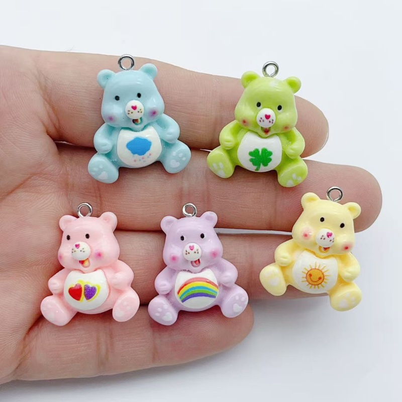 Resin Art Hanging - จี้รูปสัตว์การ์ตูน 10 ชิ้น สำหรับทำต่างหู สร้อยคอ สร้อยข้อมือ