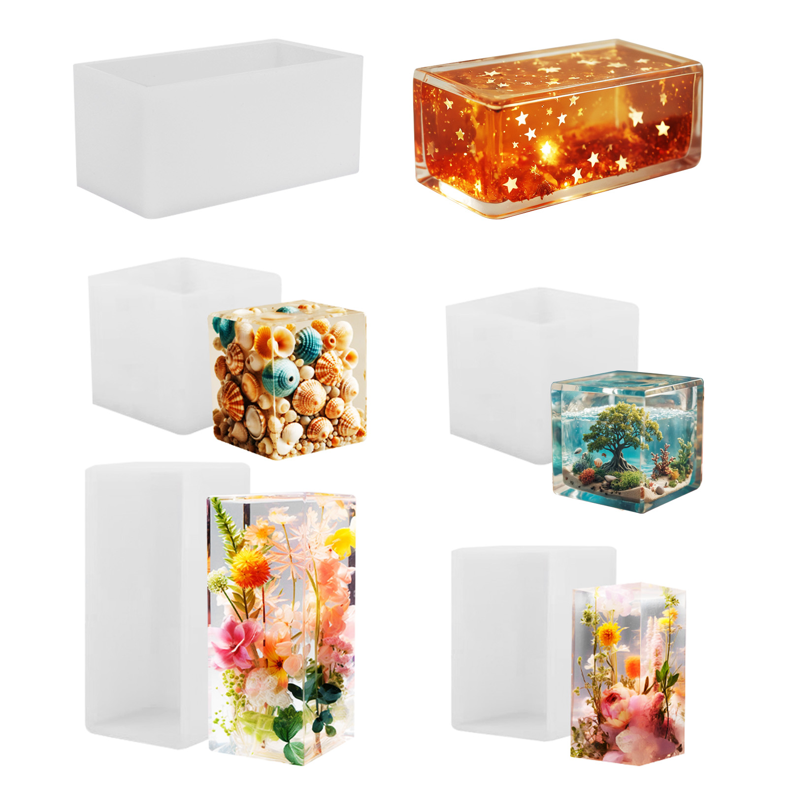 Resin Art Letters - แม่พิมพ์หล่ออีพ็อกซี่ แม่พิมพ์ซิลิโคน DIY แม่พิมพ์เรซิ่นทรงลูกบาศก์ คริสตัลอีพ็อกซี่ ทำเครื่องประดับ