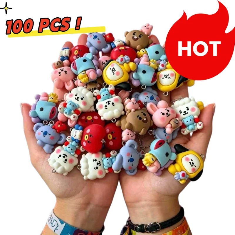 Resin Art Hanging - ชุด 7 ชิ้น BT21 ชาร์มการ์ตูนเรซิน อุปกรณ์