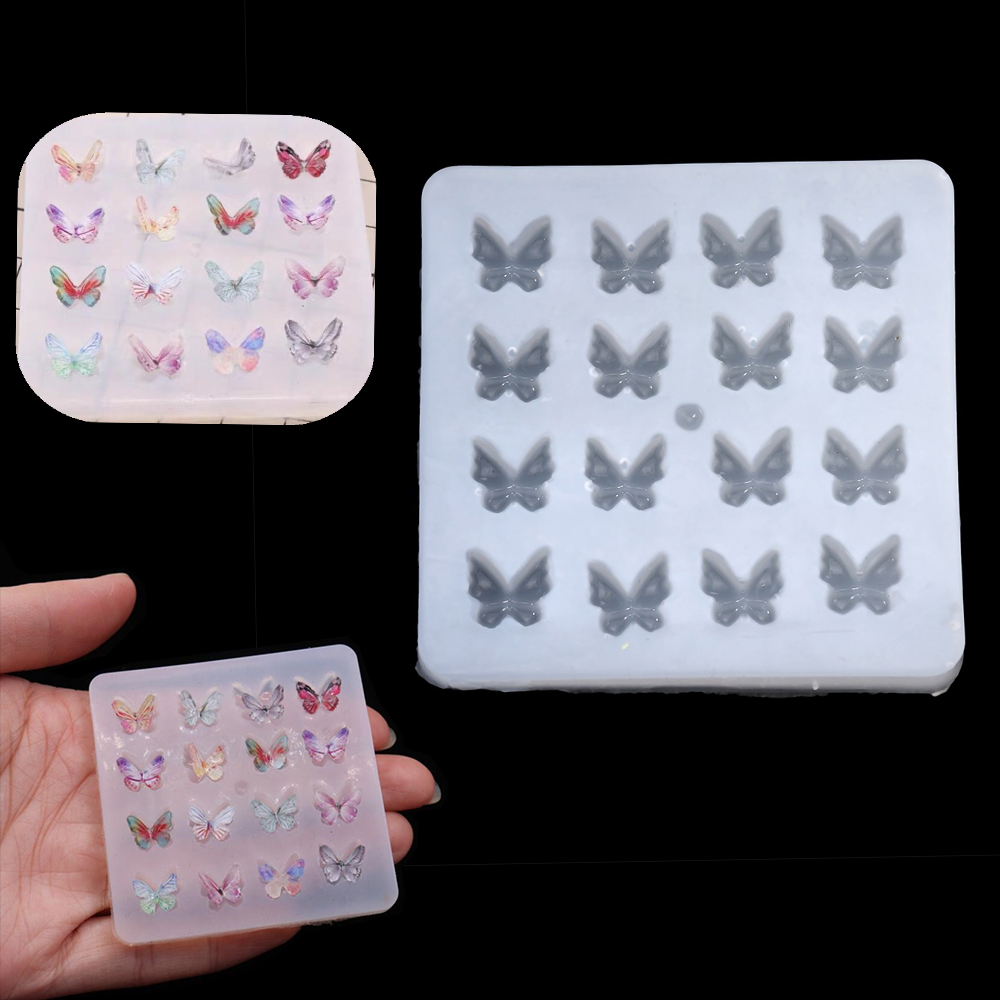 Resin Art Letters - ผีเสื้อขนาดเล็กรูปร่างอีพ็อกซี่แม่พิมพ์เรซินจี้ซิลิโคนแม่พิมพ์แม่พิมพ์สำหรับ DIY Hairpin สร้อยคอจี้อีพ็อกซี่เรซิ่นหัตถกรรมเครื่องประดับ