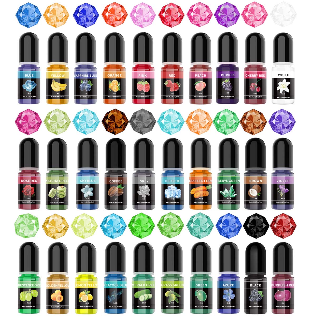 Resin Art Glue - 5 ml/ขวดอีพ็อกซี่เรซิ่นPigment Liquid Colorant Dye Universalอีพ็อกซี่เรซิ่นPigmentสําหรับUV