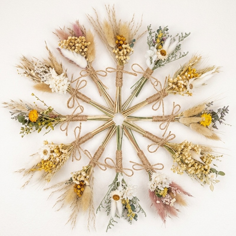 Dried Flower Pressed - ช่อดอกไม้แห้งขนาดเล็ก ธรรมชาติ สำหรับตกแต่งโต๊ะในบ้าน ของชำร่วยงานแต่งงาน ของที่ระลึก ของขวัญ