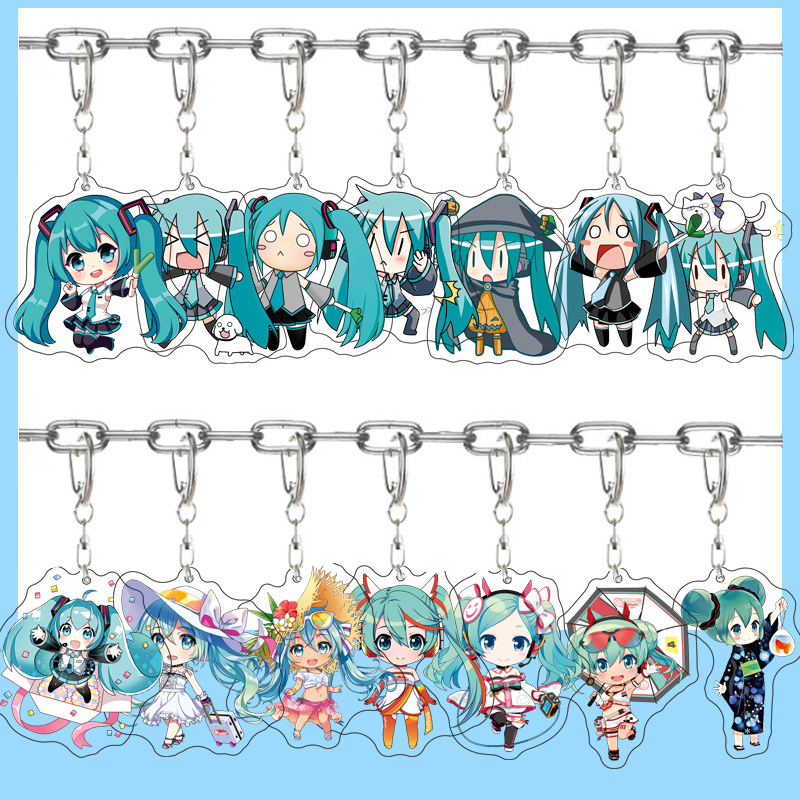 Resin Art Hanging - พวงกุญแจอะคริลิกน่ารักลายฮัตสึเนะ มิกุ ของสะสมจากอนิเมะ เหมาะสำหรับเป็นของขวัญสำหรับเพื่อน คู่รัก หรือตกแต่งกระเป๋าและรถยนต์