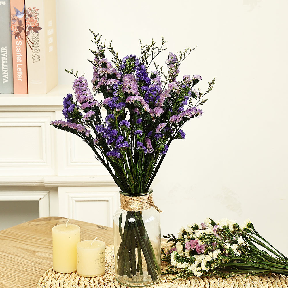 Dried Flower Pressed - 100g ธรรมชาติจริงลืม-me-not ดอกไม้ช่อดอกไม้ผสมหญ้า Limonium สําหรับคู่แฟนโรแมนติกของขวัญพืชแห้ง Bundle