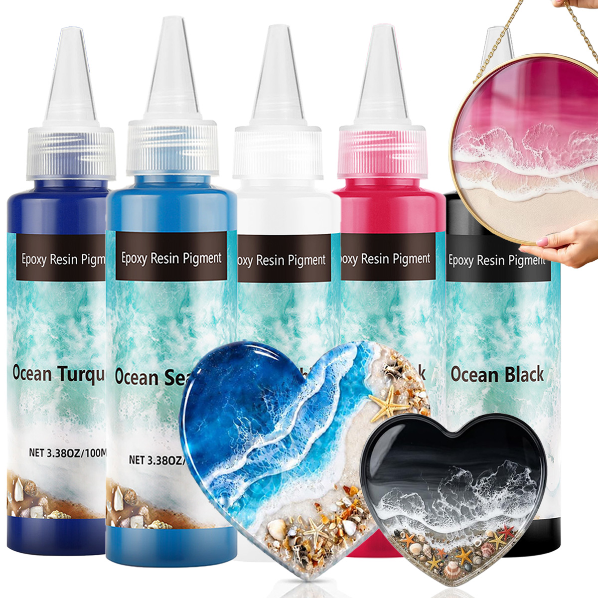 Resin Art Mould - สีผสมเรซินอีพ็อกซีสีน้ำเงินเข้ม ขนาด 100 มล. 3.4 ออนซ์,