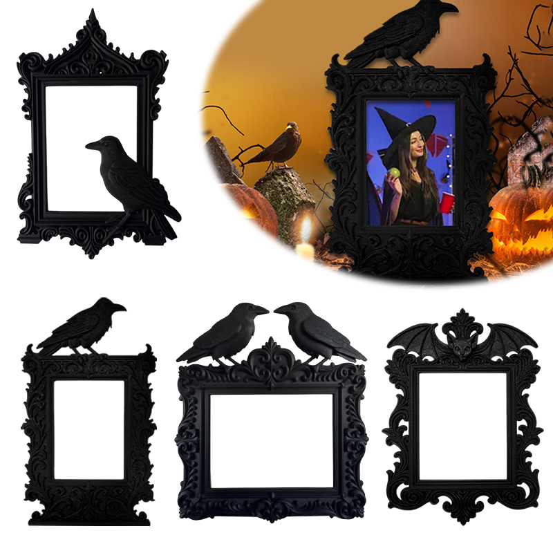 กรอบรูปวินเทจลายอีกาและค้างคาว - Resin Art Photo Frame บทวิจารณ์และราคา
