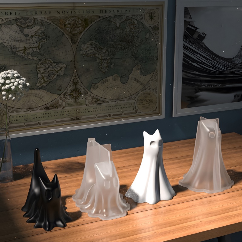 Ghost Cat ฮาโลวีนเดสก์ท็อปเครื - Resin Art Letters บทวิจารณ์และราคา