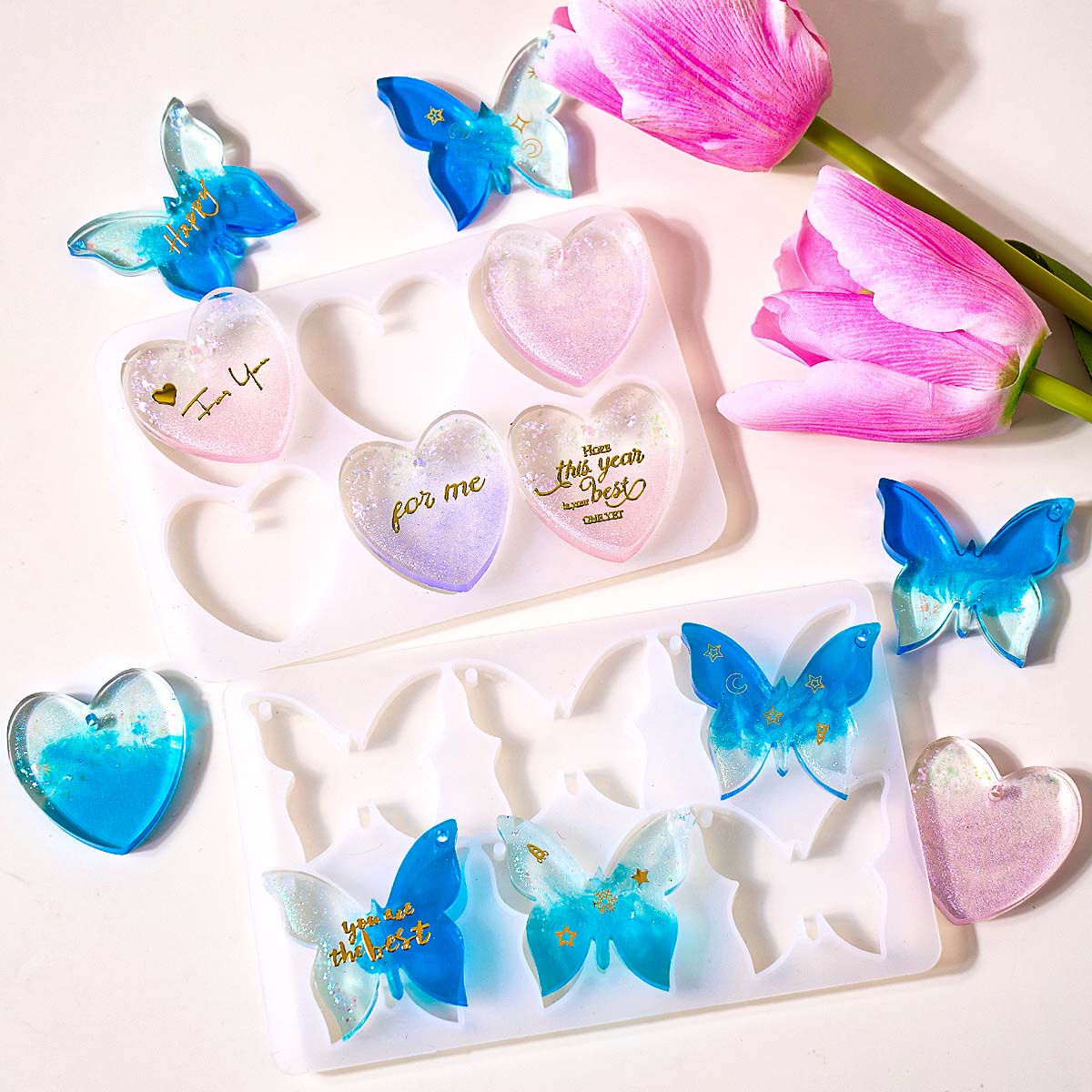 แม่พิมพ์ซิลิโคนรูปหัวใจผีเสื้อ - Resin Art Letters บทวิจารณ์และราคา