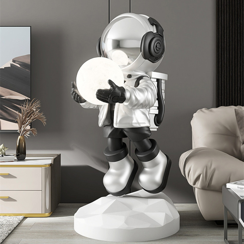 นักบินอวกาศโคมไฟตกแต่งรูปปั้นเ - Resin Art On Floor บทวิจารณ์และราคา