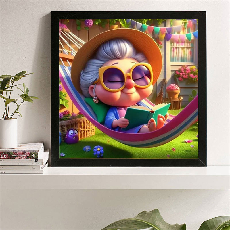 ภาพวาดเพชรไร้กรอบ ลายคุณยาย ภา - Resin Art On Wall บทวิจารณ์และราคา