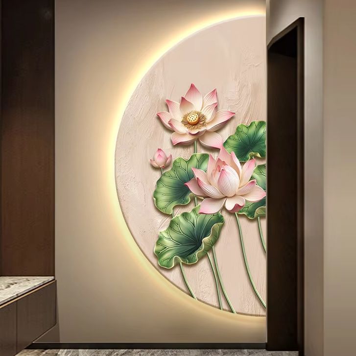 ภาพวาดตกแต่งรูปดอกบัวครึ่งวงกล - Resin Art On Wood บทวิจารณ์และราคา