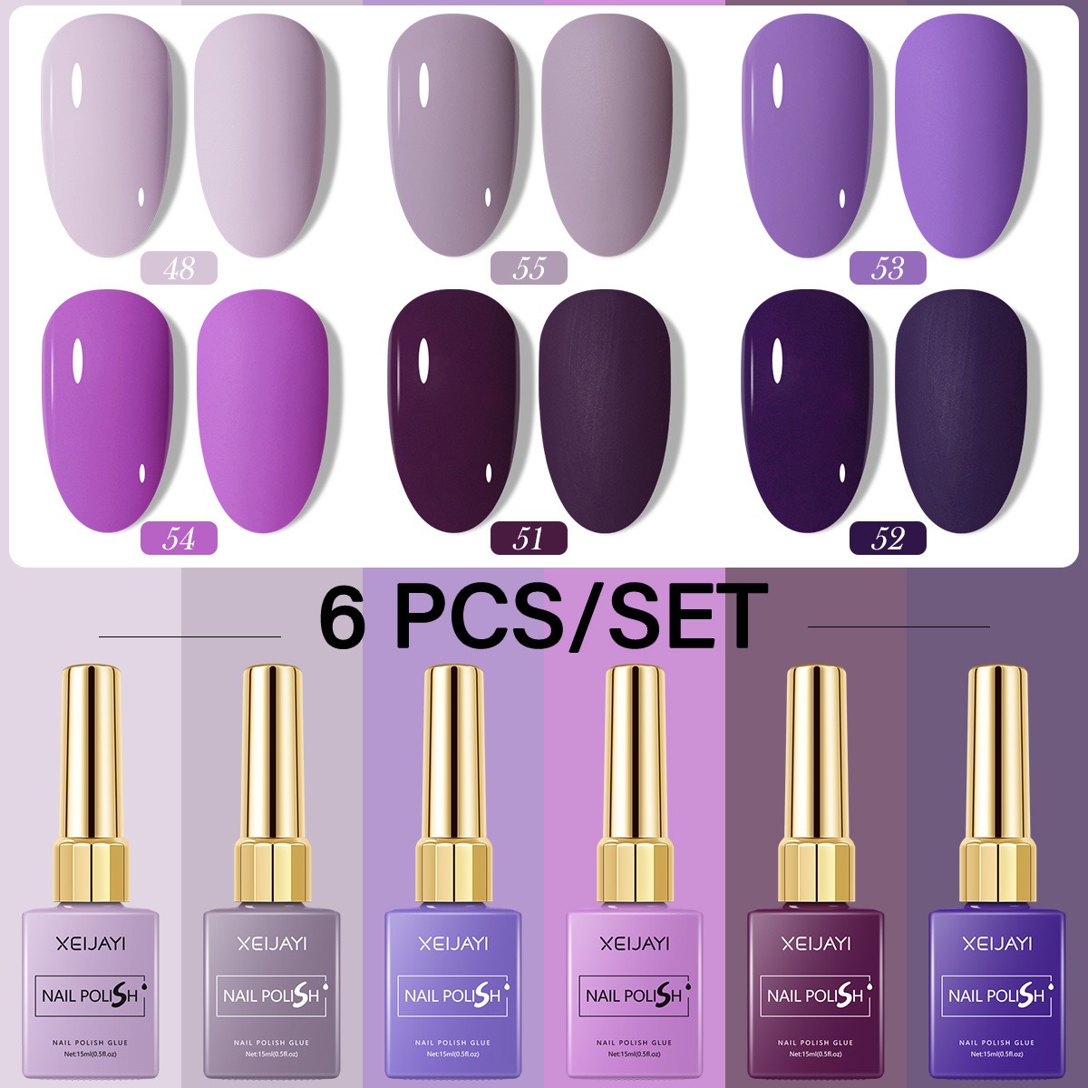 6 ชิ้น/เซ็ต 15ml เจลเล็บ 6 สีโ - Resin Art Purple บทวิจารณ์และราคา