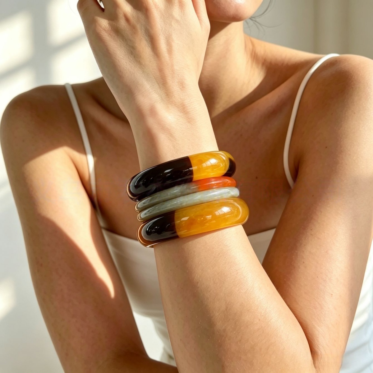 กำไลข้อมือเรซินอะคริลิกสองสีสไ - Resin Art All บทวิจารณ์และราคา