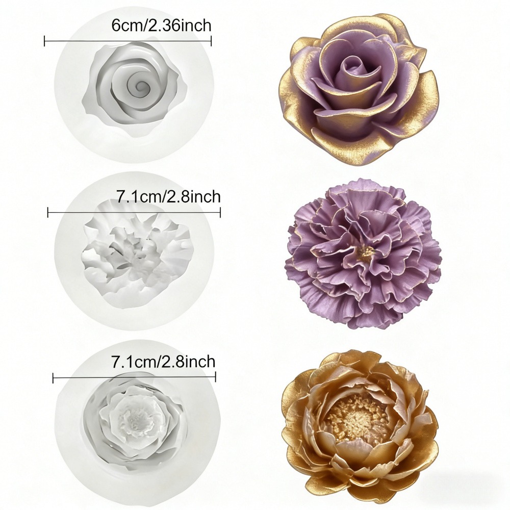 แม่พิมพ์ซิลิโคน 3 ชิ้นสำหรับดอ - Resin Art All บทวิจารณ์และราคา