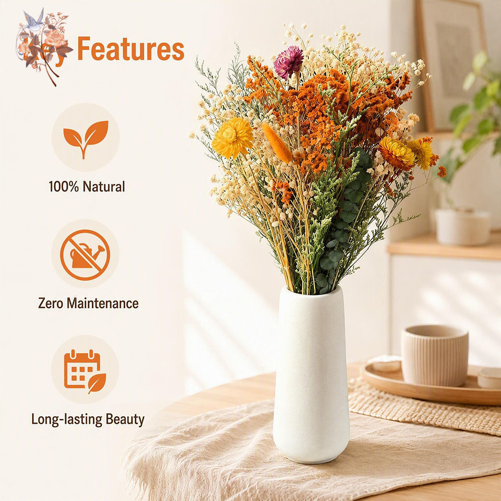 ช่อดอกไม้แห้งฤดูใบไม้ร่วง หญ้า - Dried Flower Pressed บทวิจารณ์และราคา