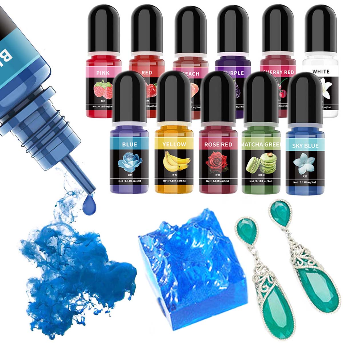 5 ml/ขวดอีพ็อกซี่เรซิ่นPigment - Resin Art Glue บทวิจารณ์และราคา