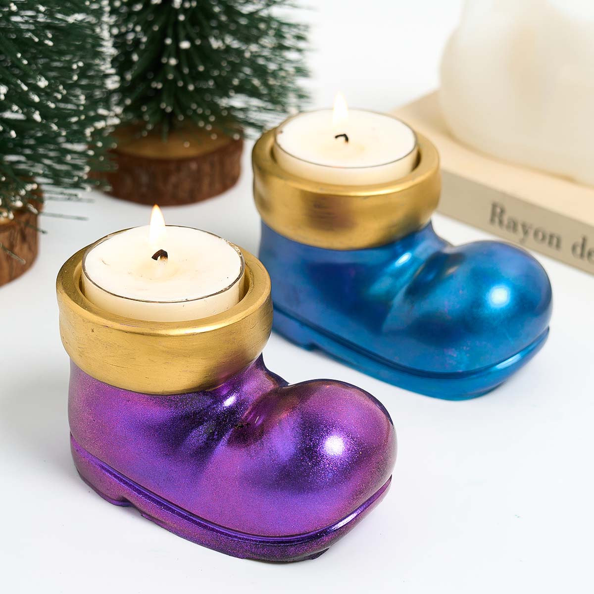 คริสต์มาสรองเท้ารองเท้าเชิงเที - Resin Art Mould บทวิจารณ์และราคา